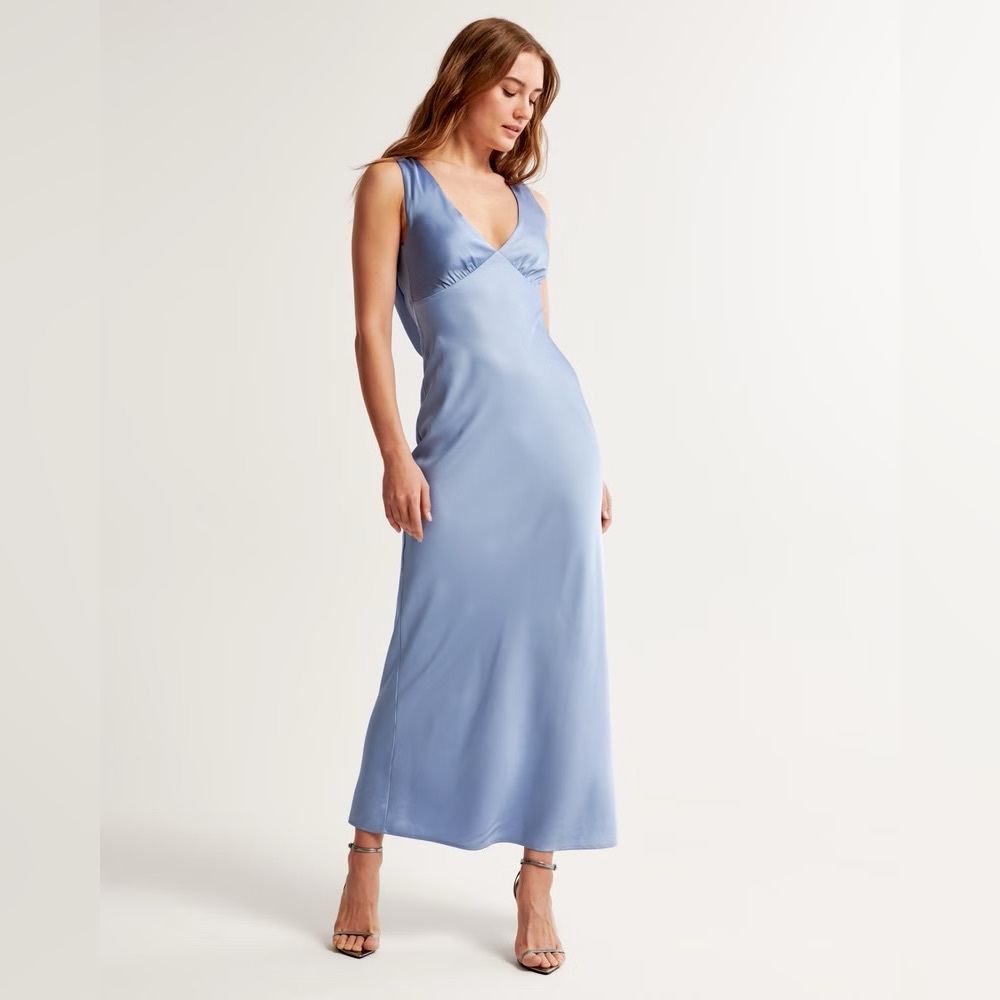 Abercrombie Plunge Cowl Back Maxi Dress